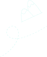 a line drawing of mountains and a path