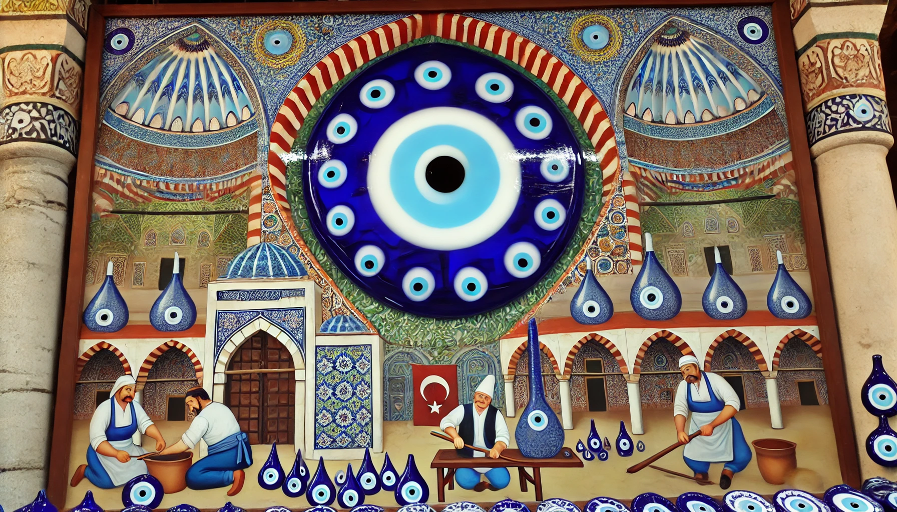 a painting of a blue eye