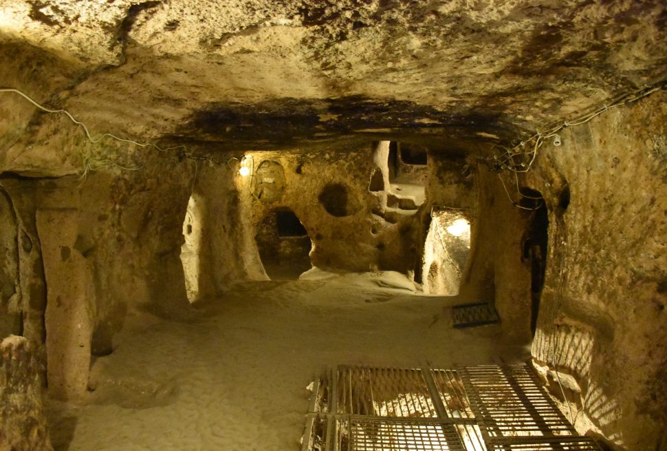 a cave with holes in the walls