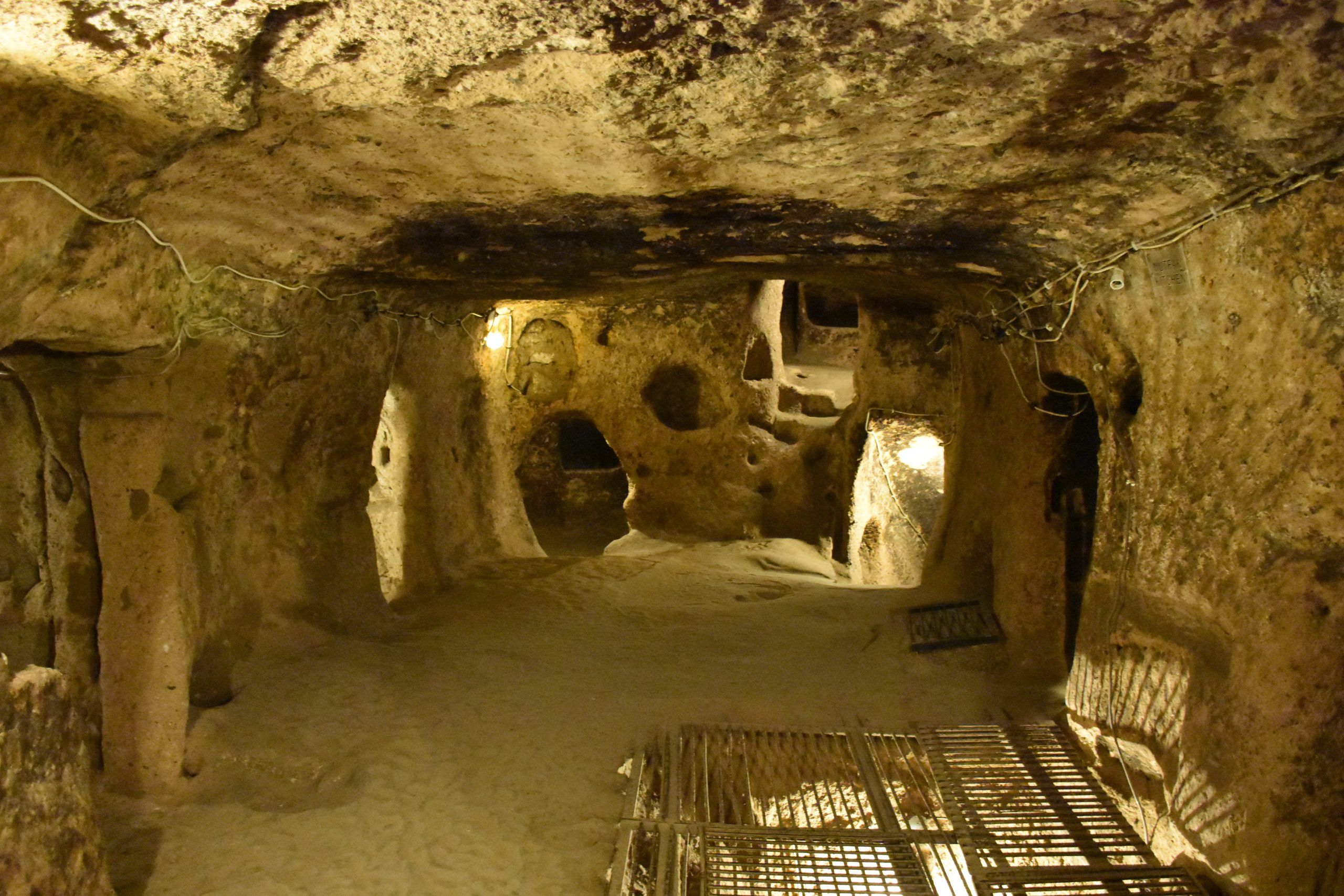 a cave with holes in the walls